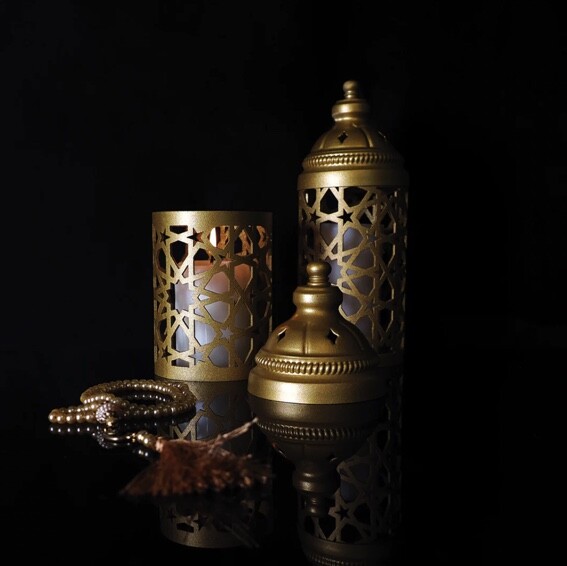 Islamic style metal candle holder - 2 pieces - 3