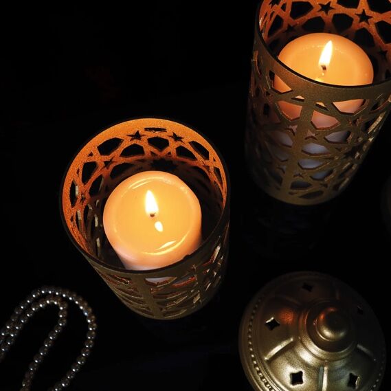 Islamic style metal candle holder - 2 pieces - 4