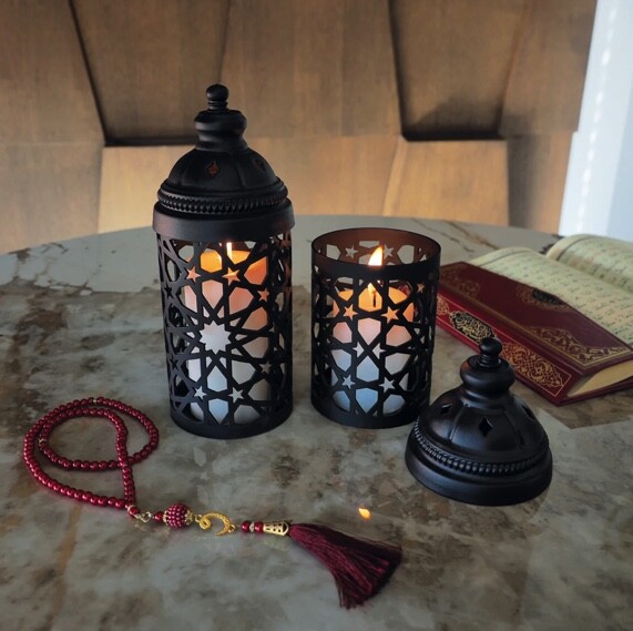 Islamic style metal candle holder - 2 pieces - 6