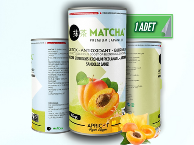 Kayısı Aromalı Matcha Form Çayı 20 X 8 Gr 1 Kutu (detox Burner) Matcha Kayısı Apricot - 1