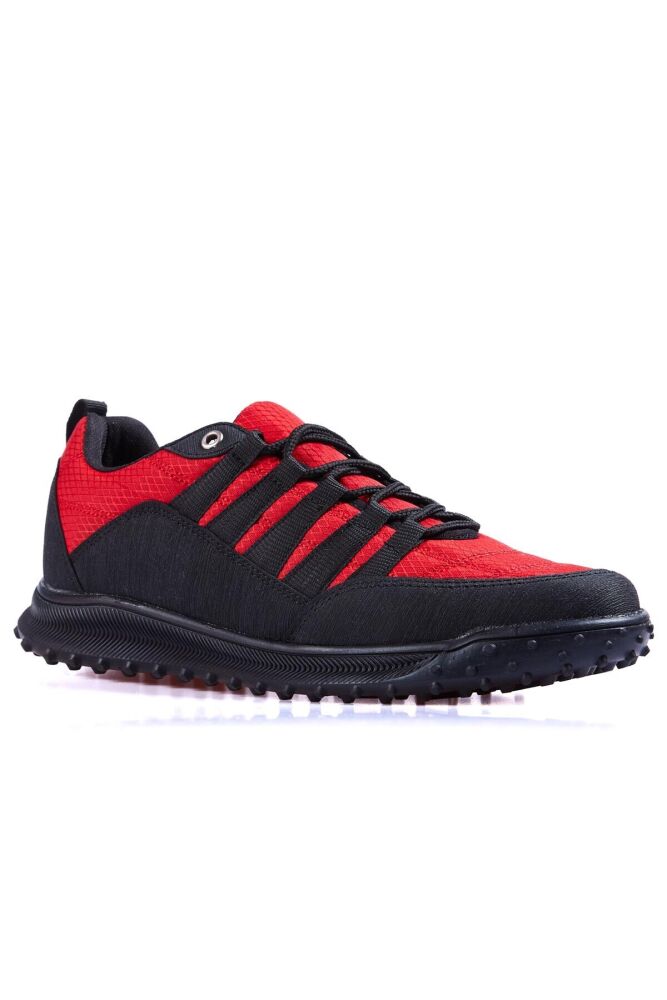 Kırmızı Bağcıklı File Detaylı Suni Deri Erkek Spor Ayakkabı - 89114 - 5