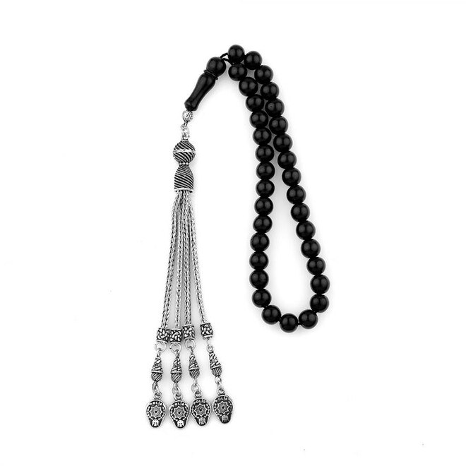 Lignite rosary decorated with a tassel bearing a police signal - 1