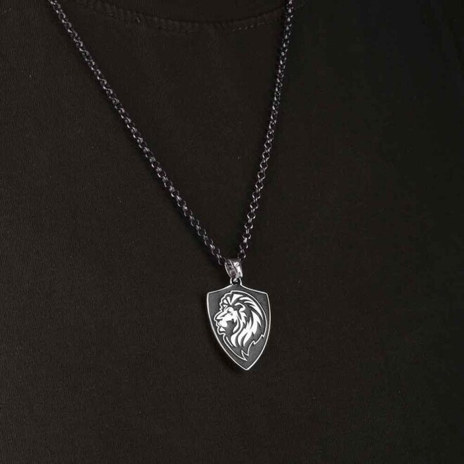 Lion Figured Special Design Silver Necklace - 2