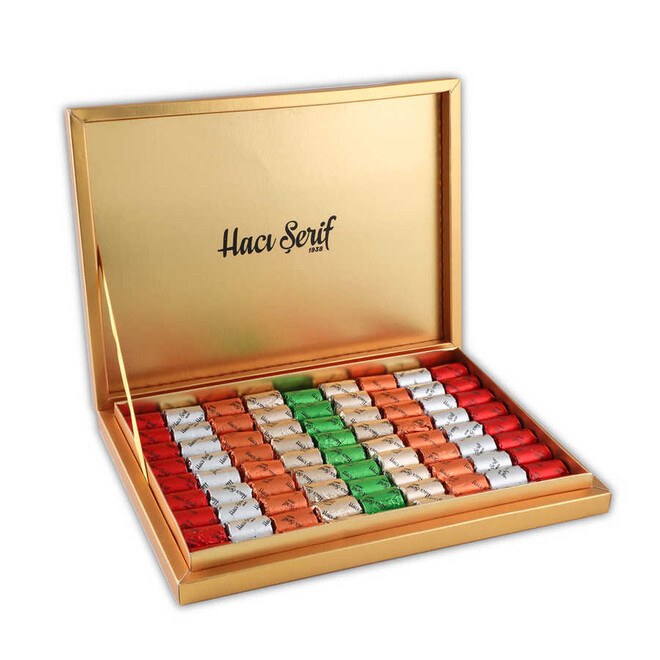 Luxurious chocolate pieces , golden box for your special occasions 740 g from Haci Sarif - 1