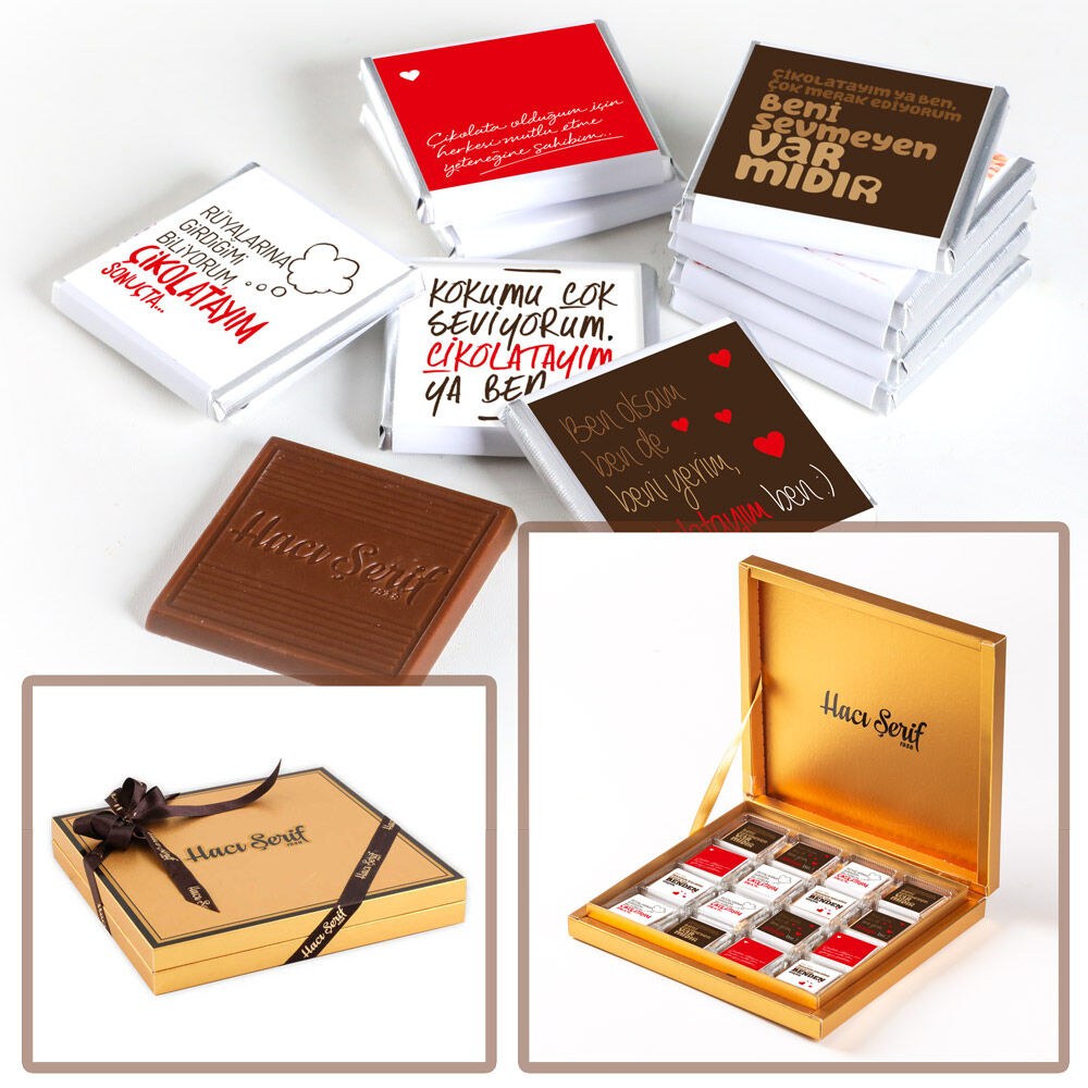 Luxury Madlen chocolate in golden box, a special gift for you , 32 pc from Haci Sarif - 5