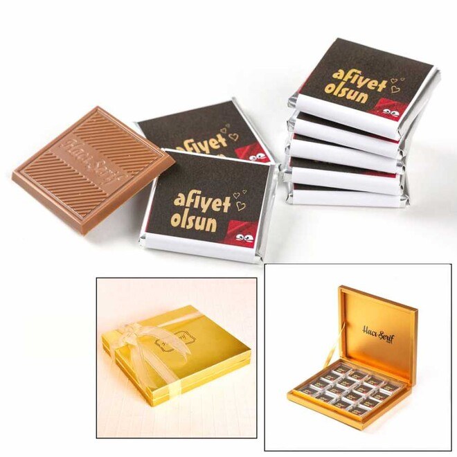 Luxury Madlen chocolate in golden box, a special gift for you , 32 pc from Haci Sarif - 7