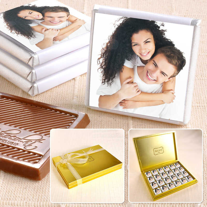 Luxury Madlen chocolate in golden box, a special gift for you , 48 pc from Haci Sarif - 1