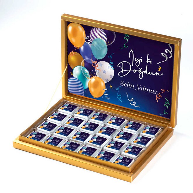 Luxury Madlen chocolate in golden box, a special gift for you , 48 pc from Haci Sarif - 7