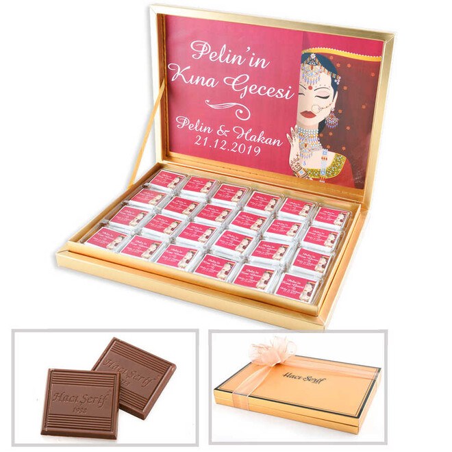 Luxury Madlen chocolate in golden box, a special gift for you , 48 pc from Haci Sarif - 8