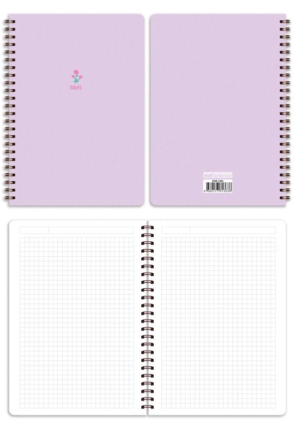 Matt Notebook A5 Spiralli Okul Defteri 80 yaprak 4'lü Set - Kareli - 5