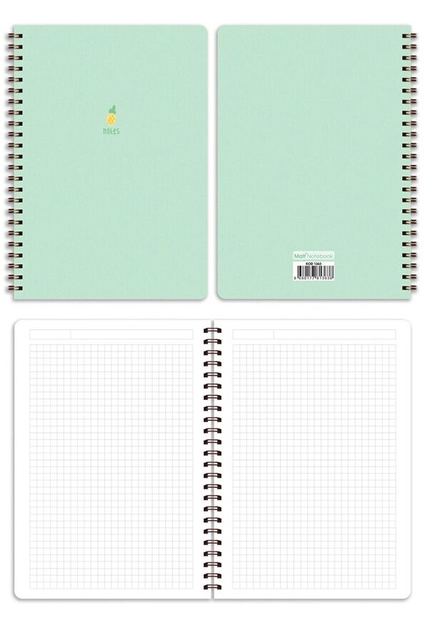 Matt Notebook A5 Spiralli Okul Defteri 80 yaprak 4'lü Set - Kareli - 8
