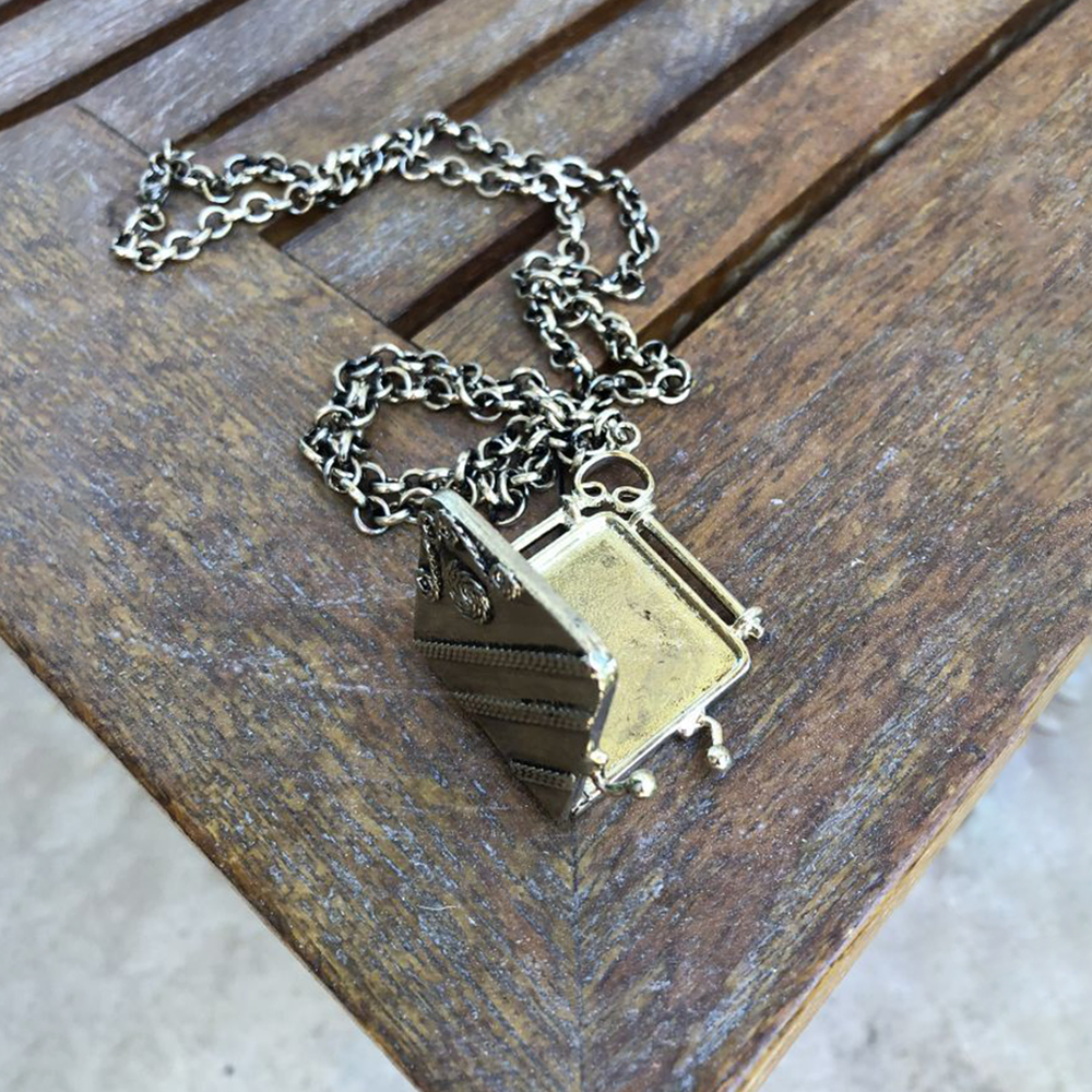 Men's Necklace, A Square Accessory, That Can Put A Picture Inside Of It, A Design From The Cukur SeriesI - 3