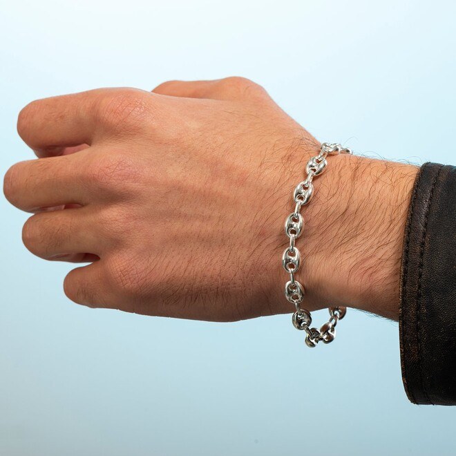 Mens silver bracelet Al Bahar design bracelet - 1