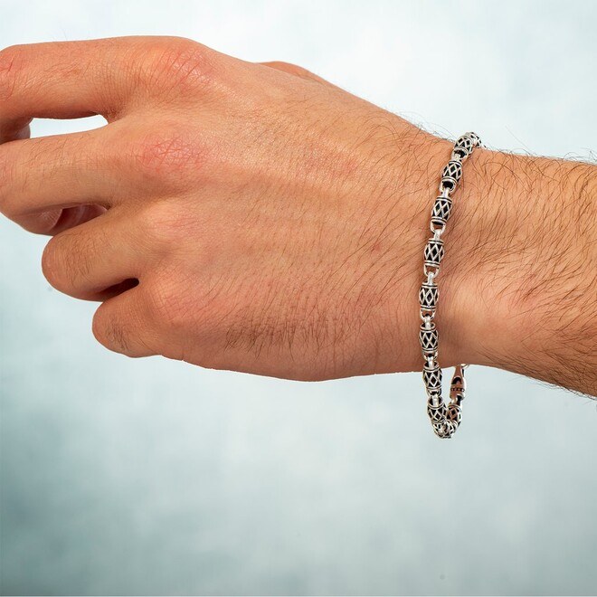 Men's silver bracelet decorated with Ottoman engraving - 1
