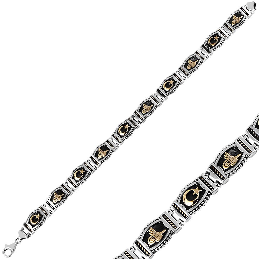 Men's silver bracelet with moon and star engraving and the signature of the Sultan - 2