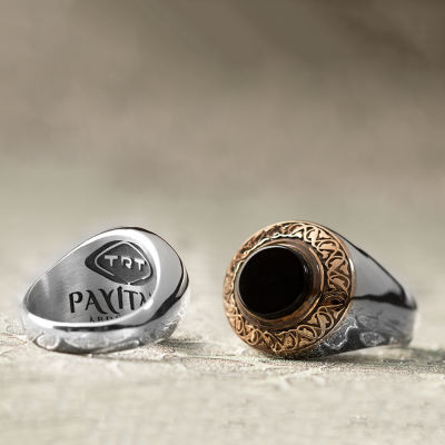 Men's silver ring of the Sultan Abdul Hamid series - Prince ring in bronze engraving - 2