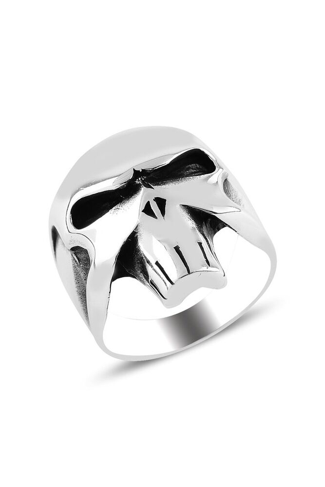 Men's silver ring skull design - 1