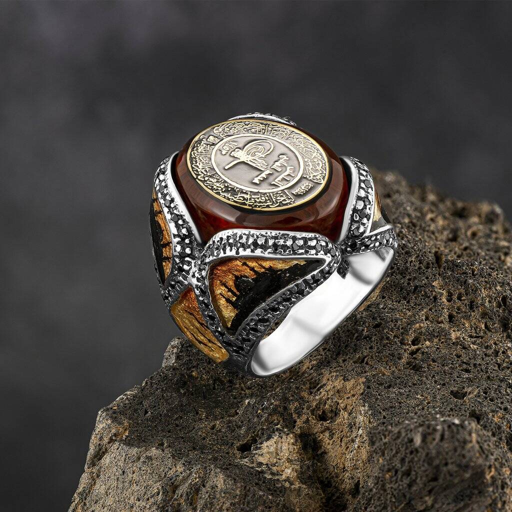 Prince Collection Brown Goldstone Handmade Ring | Boutique Ottoman Jewelry  Store