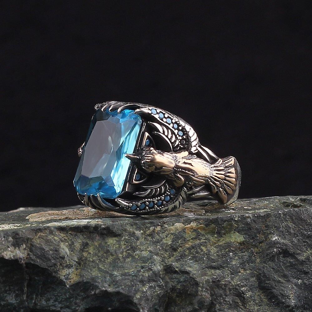Labradorite Gemstone 92.5 Sterling Silver Antique Handmade Male Female Boho  Ring
