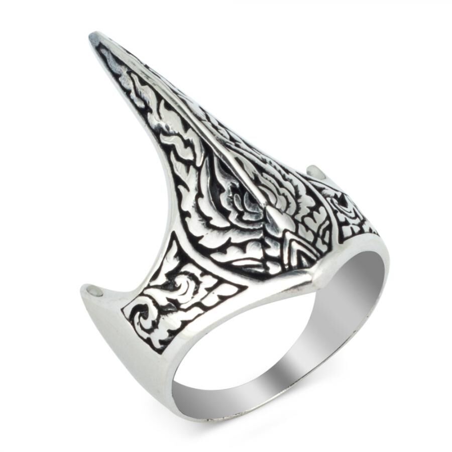 Men's silver ring with symmetrical and simple motifs _ thumb - 1