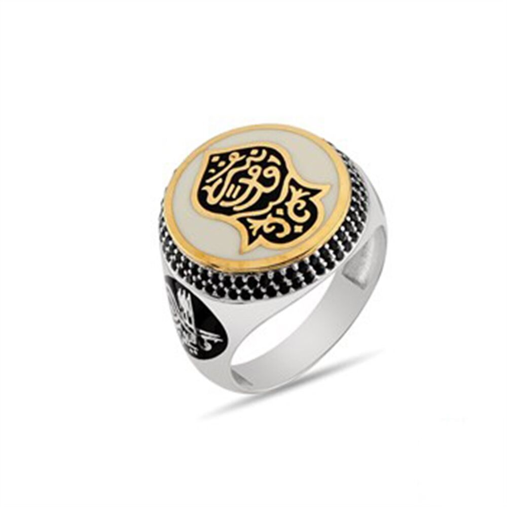 Men's sterling silver oval ring from Nali Sharif Kadim, plated with black onyx stone - 1