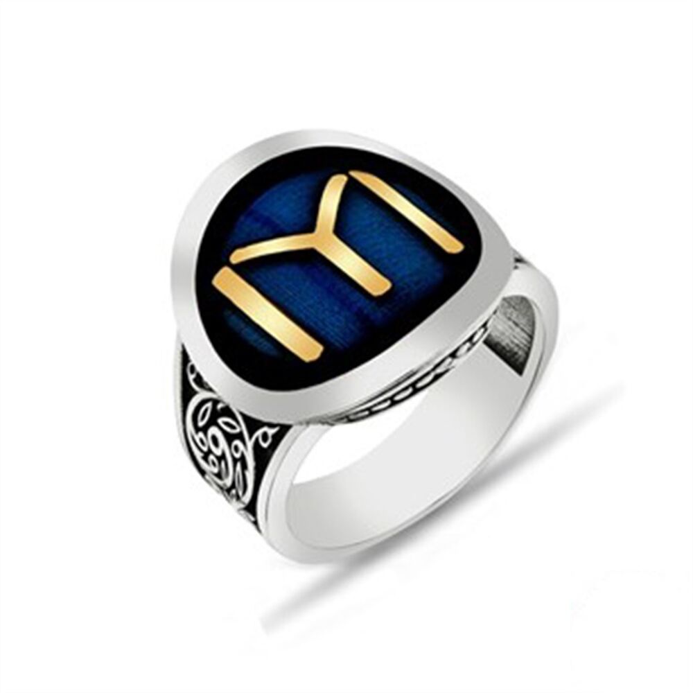 Men's sterling silver ring engraved with the emblem of the resurrection of the Kaya tribe - 1