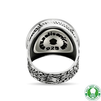 Men's sterling silver ring engraved with the name Youssef - 2