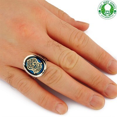 Men's sterling silver ring from Nali Sharif Kadim blue plated - 2
