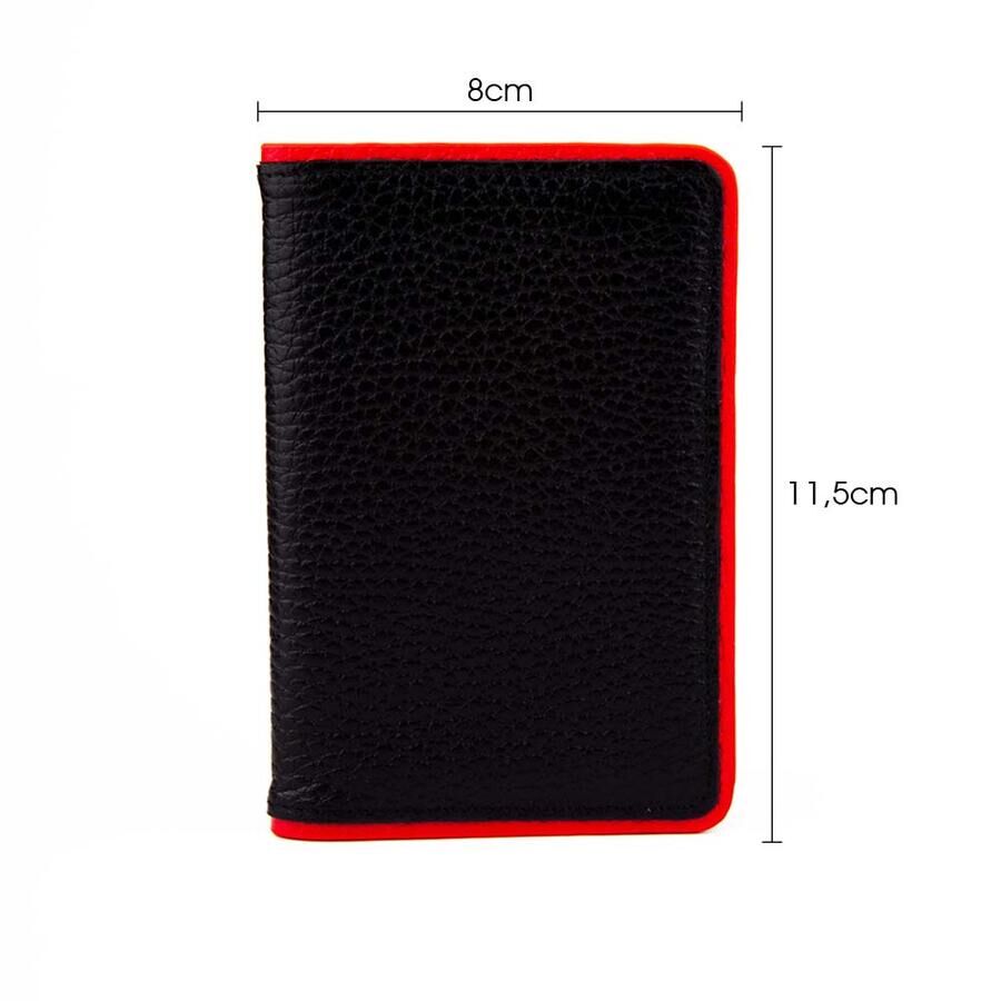 Men's wallet Vibrant black-red genuine leather sportswear - 3