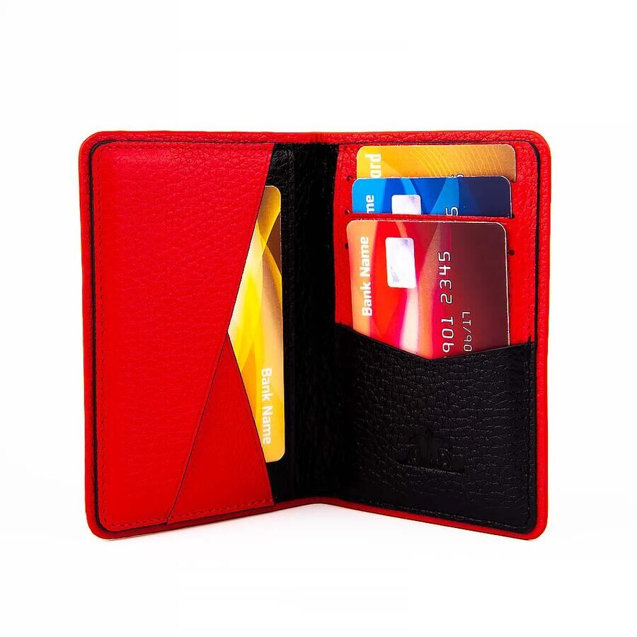 Men's wallet Vibrant black-red genuine leather sportswear - 4