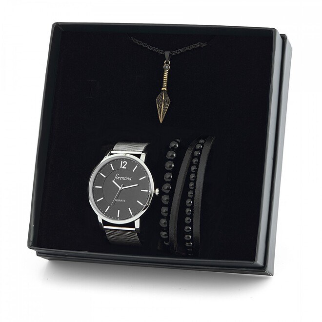 Men's Wristwatch, Bracelet and Necklace Gift Set - 1
