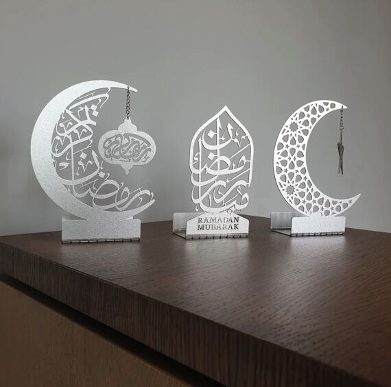Mübarek Ramazan 3'lü Metal Mumluk Seti - 7