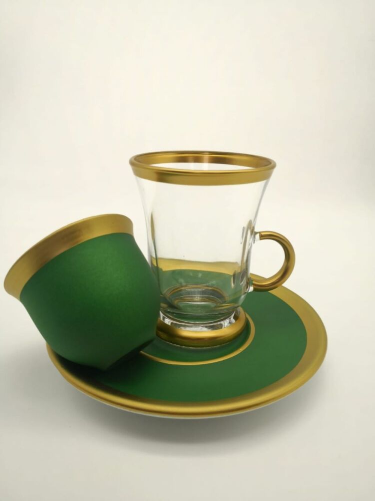 Natural Colored Tea Cups - Green - 18 Pieces - 1