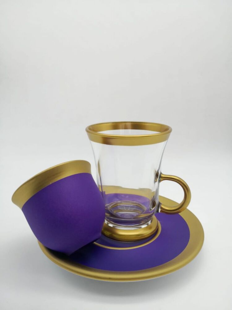 Natural Colored Tea Cups - Purple - 18 Pieces - 1
