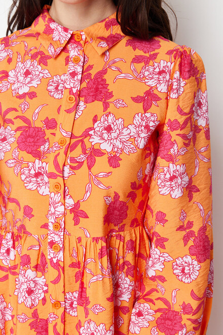 Patterned Textured Shirt Dress - 11