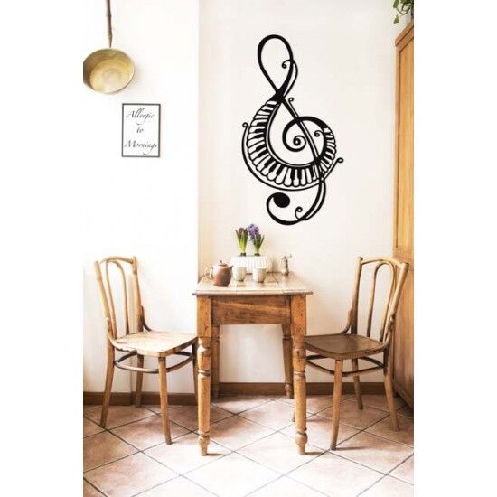 Piano shaped metal musical key design wall art painting - home decor - 1