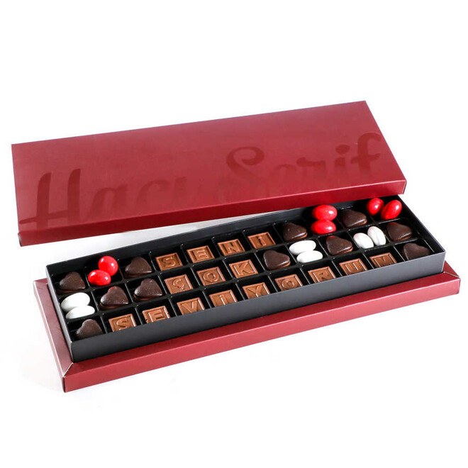Hacı Şerif - Premium Madeleine chocolate written on it (I love you so much) 