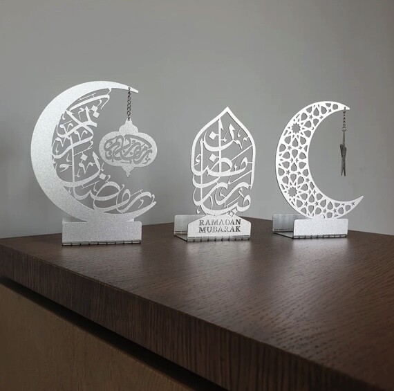Ramadan Metal Candle Holder Set - 3 Pieces - 7