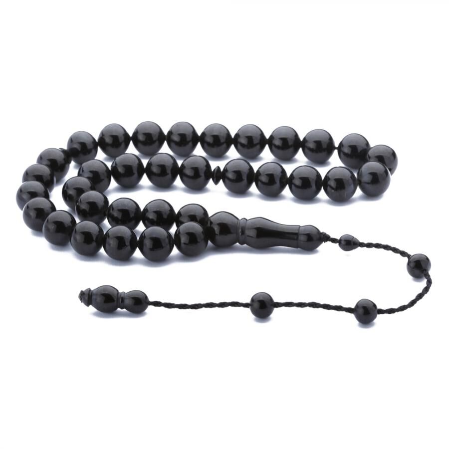 Rosary made of Erzurum lignite stone with black beads - 1
