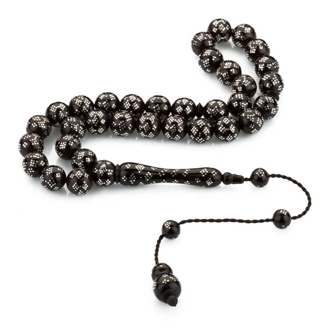 Rosary made of Kuka with silver engraved beads - 1