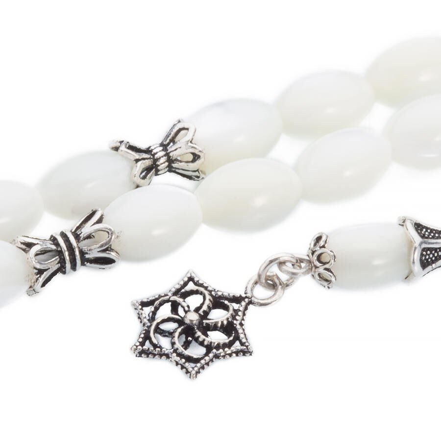 Rosary made of natural Nacre stone with a royal tassel - 2