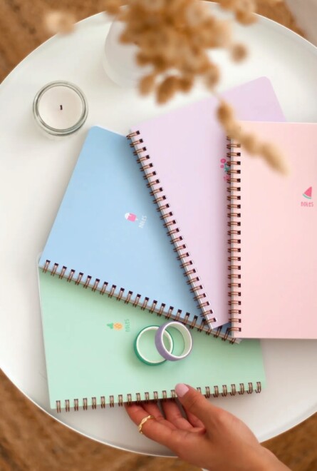 Set of 4 -A5 notebooks with cute drawings - 2