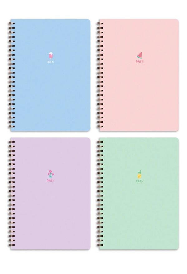 Set of 4 -A5 notebooks with cute drawings - 4