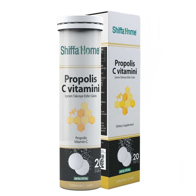 Shiffa Home C Vitaminli Propolis Efervesan 20 Tablet Bağışıklık Sistemini Güçlendirmek - 1