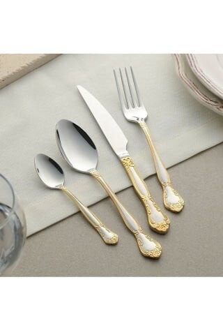Sultan 36 Piece Gold Fork Spoon Knife Set for 6 People - 2