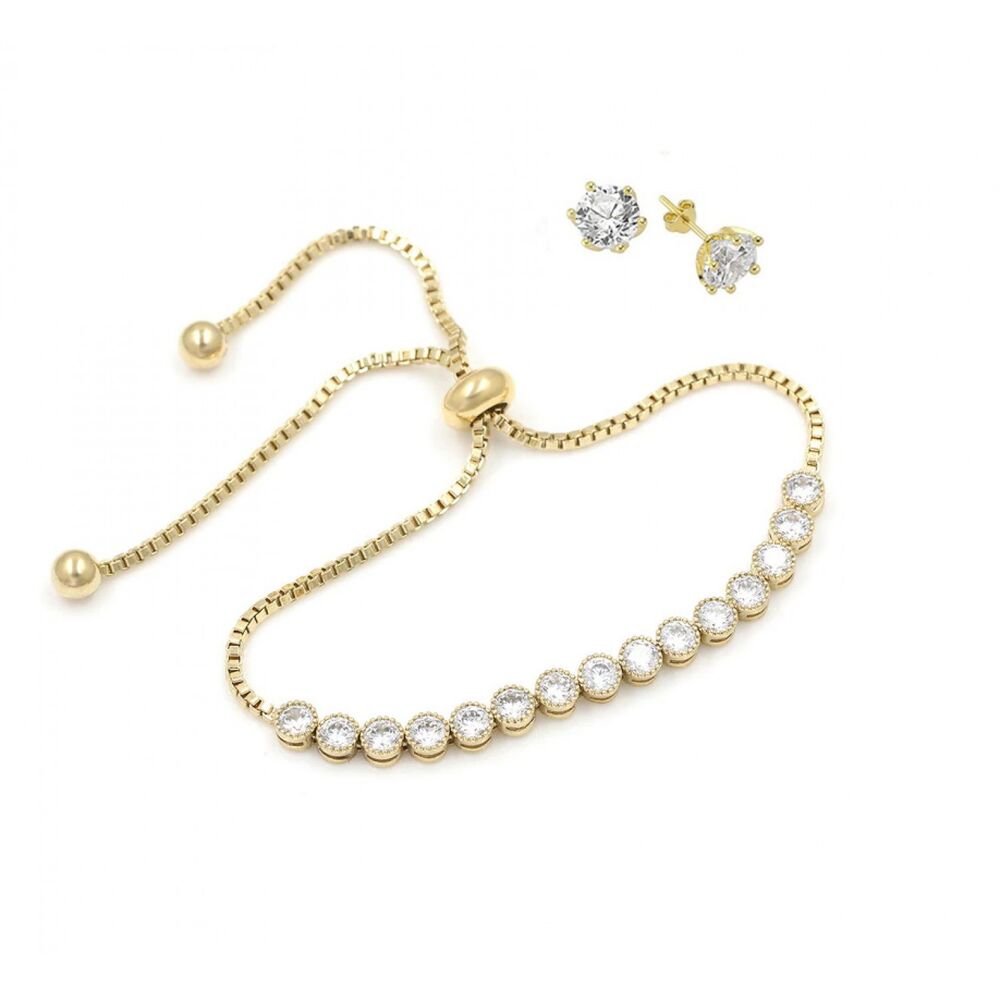 Women's accessory set with white stones - 1