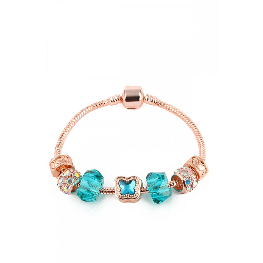 Women's bracelet with turquoise crystal - 1