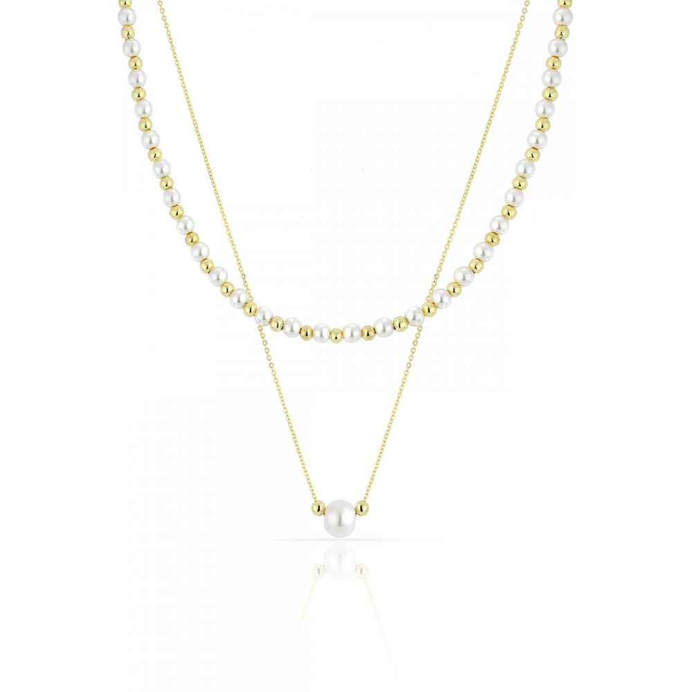 Women's Chain Necklace With Pearls - 1