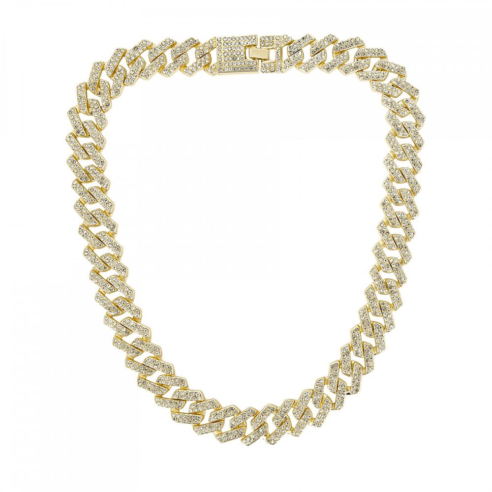  Women necklace in gold with white zircon - 1