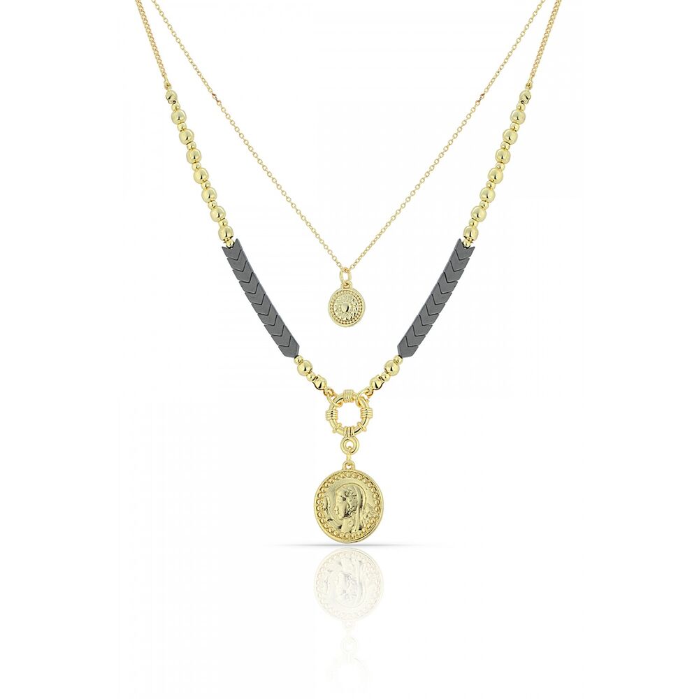 Women's necklace with a gold coin - 1